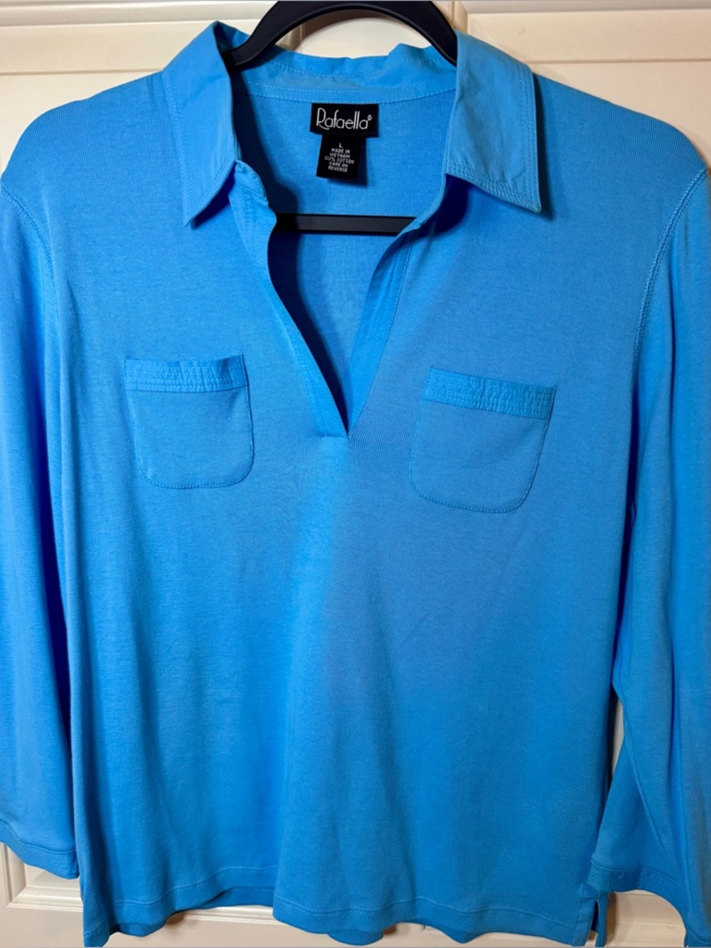 Rafaella Bright Blue Polo-Style Knit Top